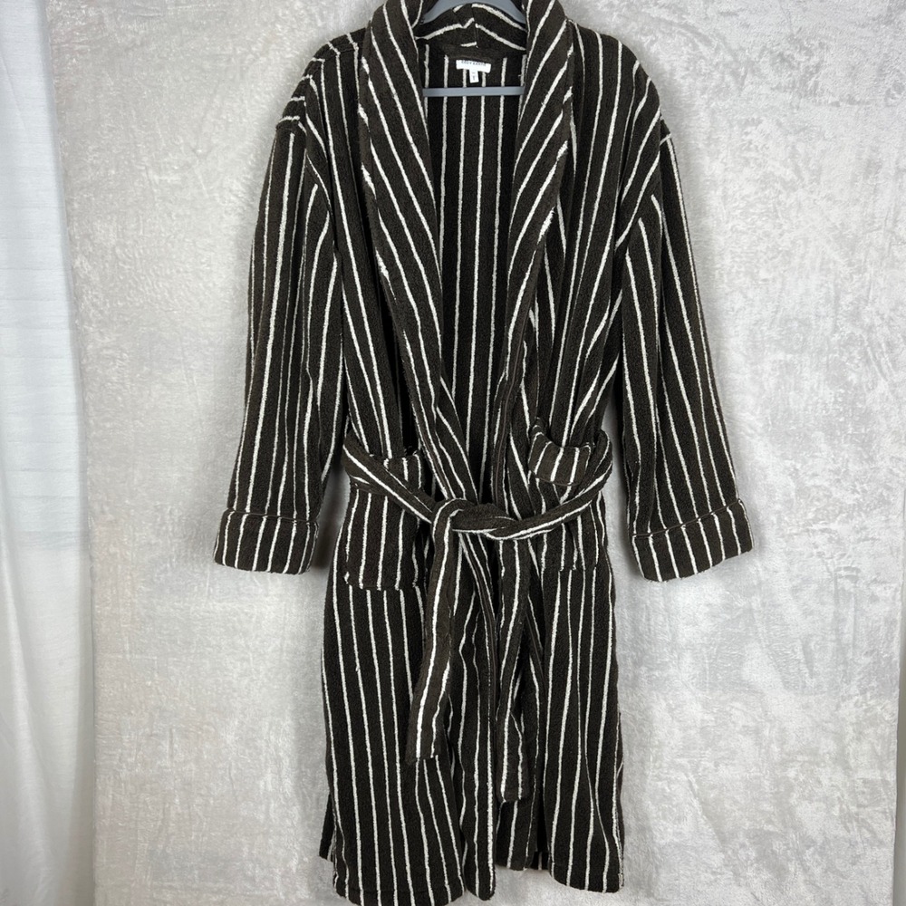 Cozy Earth Bamboo Robe XL Striped Plush Spa Luxury Lounge Bathrobe Comfy bamboo